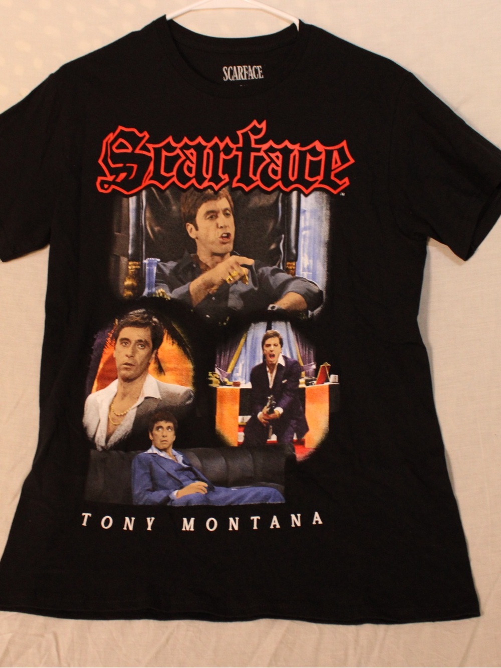 Scarface Tony Montana Money Power Respect Graphic T Shirt Black Size S